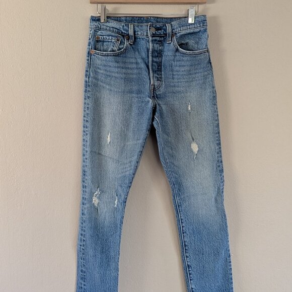 Levi's‎ 501 Women's Skinny Jeans Leave a Trace Light Wash W27 L28 Distressed - Picture 5 of 16